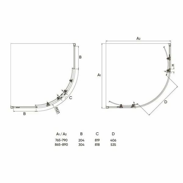 Душевой уголок Veconi RV-107 89х89х190 см